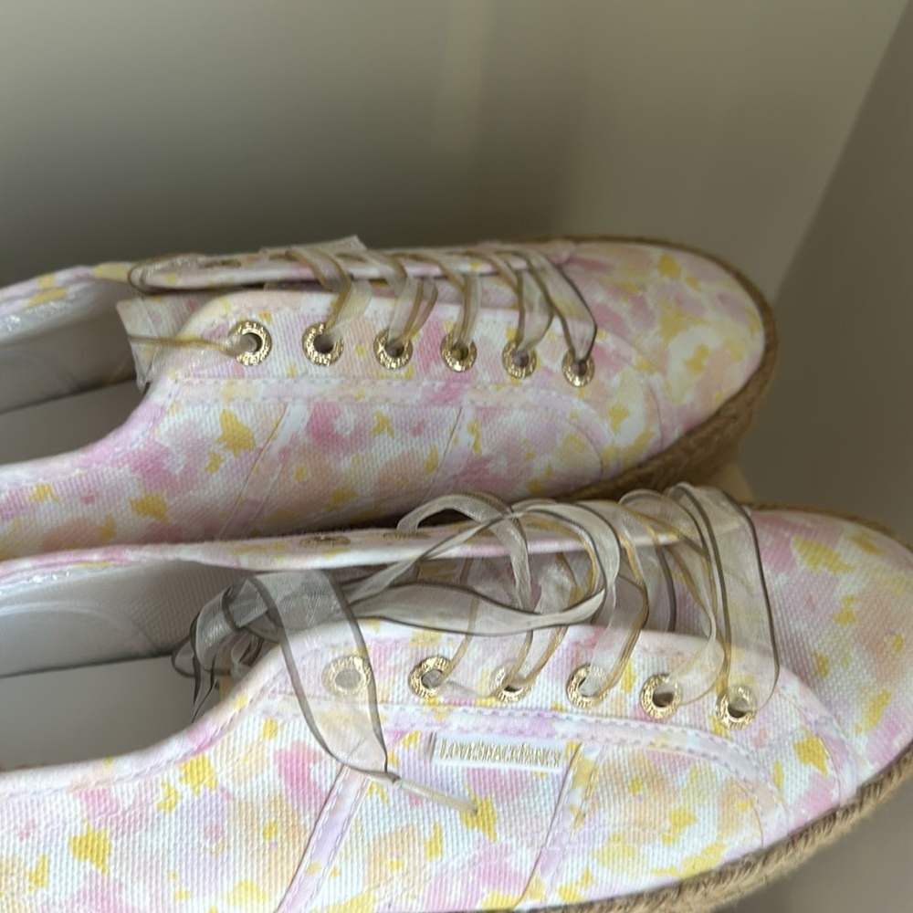 Superga x Loveshackfancy Espadrille Platform Sneaker 2790 Perky Peach no box - Picture 8 of 13
